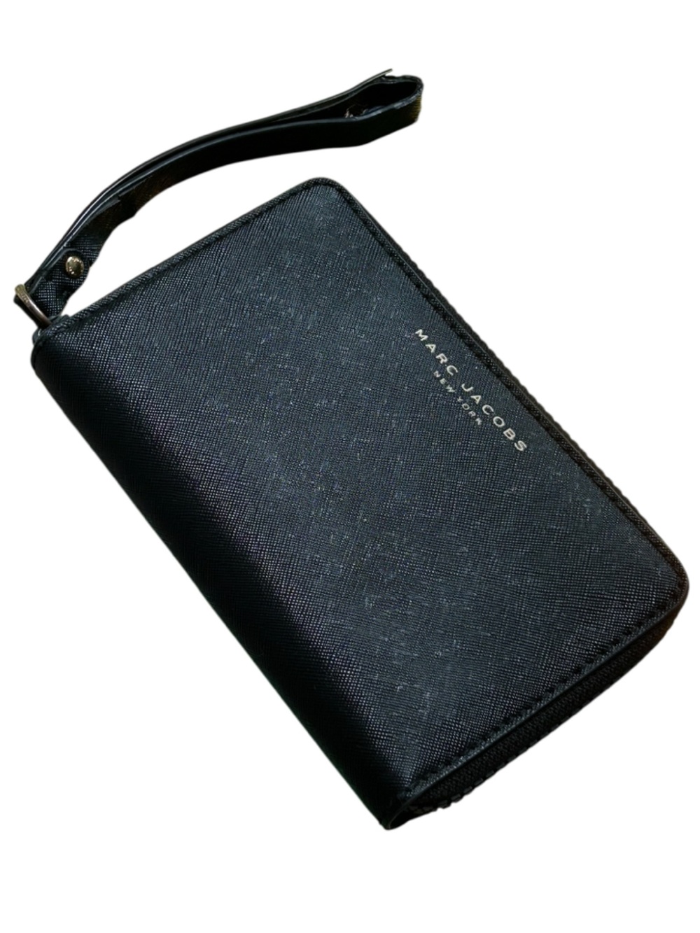 Marc Jacobs Black Textured Wristlet Wallet with Detachable Strap